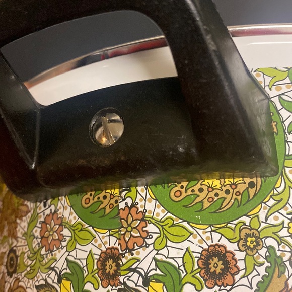 Fancipans Green Paisley Enamel Handled Pot Lid 9.5”D Two Piece - Picture 14 of 17